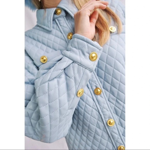 House of Sunny Mid Century Quilt Shirt Blue - Picture 5 of 11